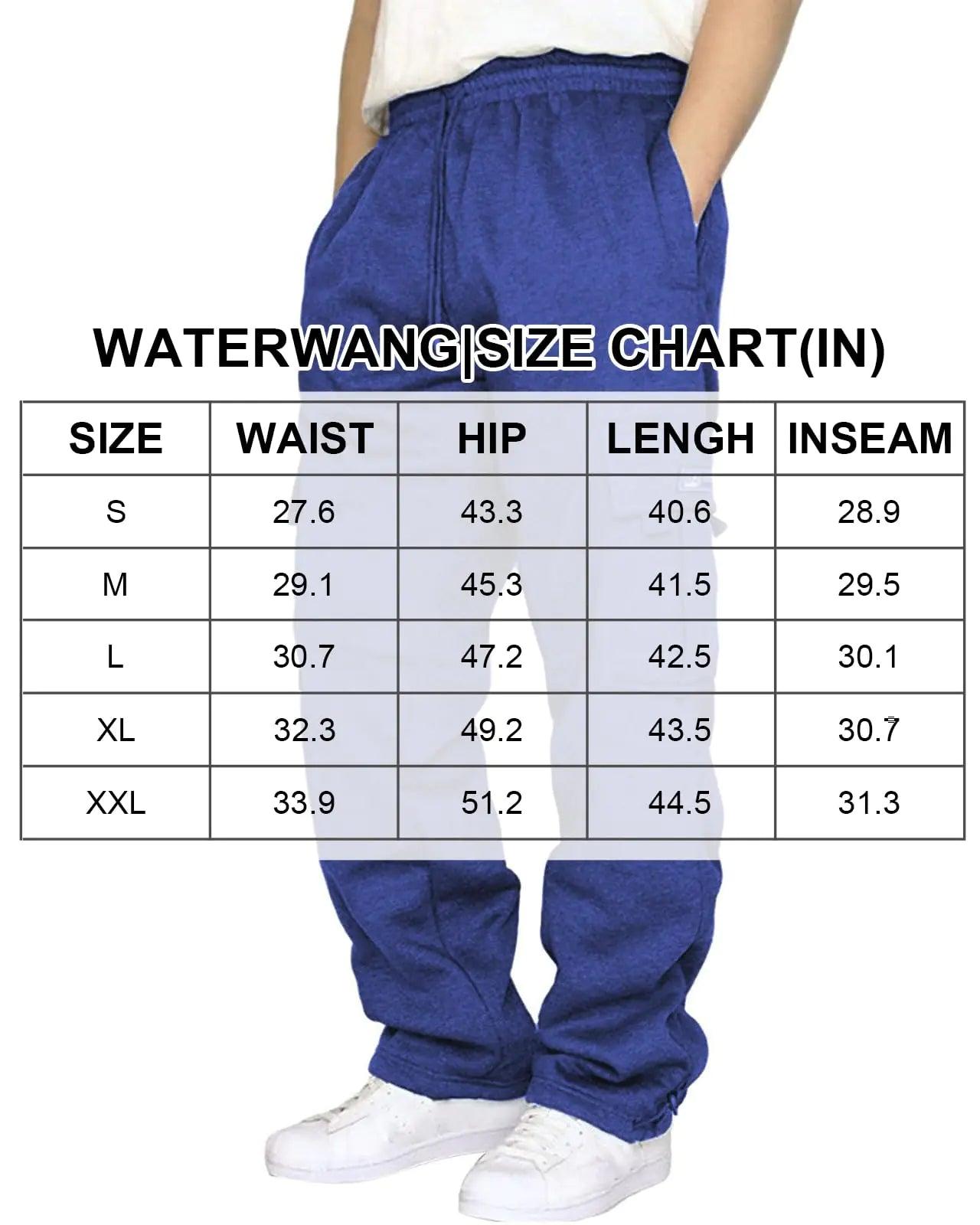 Men's Cargo Sweatpants Casual Fleece Joggers Loose Fit Open Bottom Athletic Pants for Men with Pockets Small Royalblue - Evallys.com # #