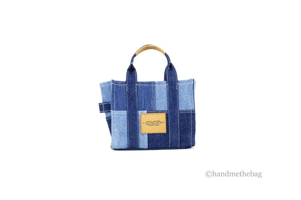 Marc Jacobs The Denim Mini Tote Bag Blue Convertible Crossbody Handbag - Evallys.com # #