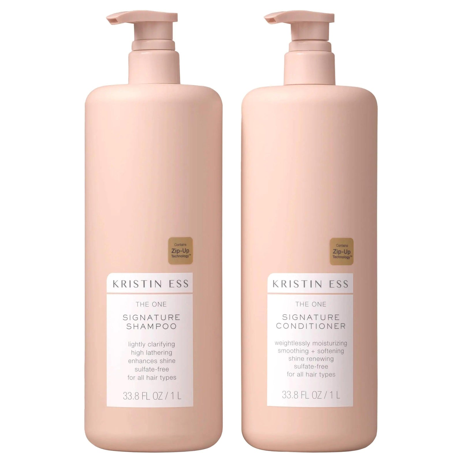 Kristin Ess Hair One Signature Shampoo + Conditioner Bundle - Avocado Oil, Castor Oil - Lightly Clarifying, Sulfate Free, Hydrating, Moisturizes, Smooths, Softens, Color Safe - 2 Piece Set Shampoo Conditioner Set - Evallys.com # #