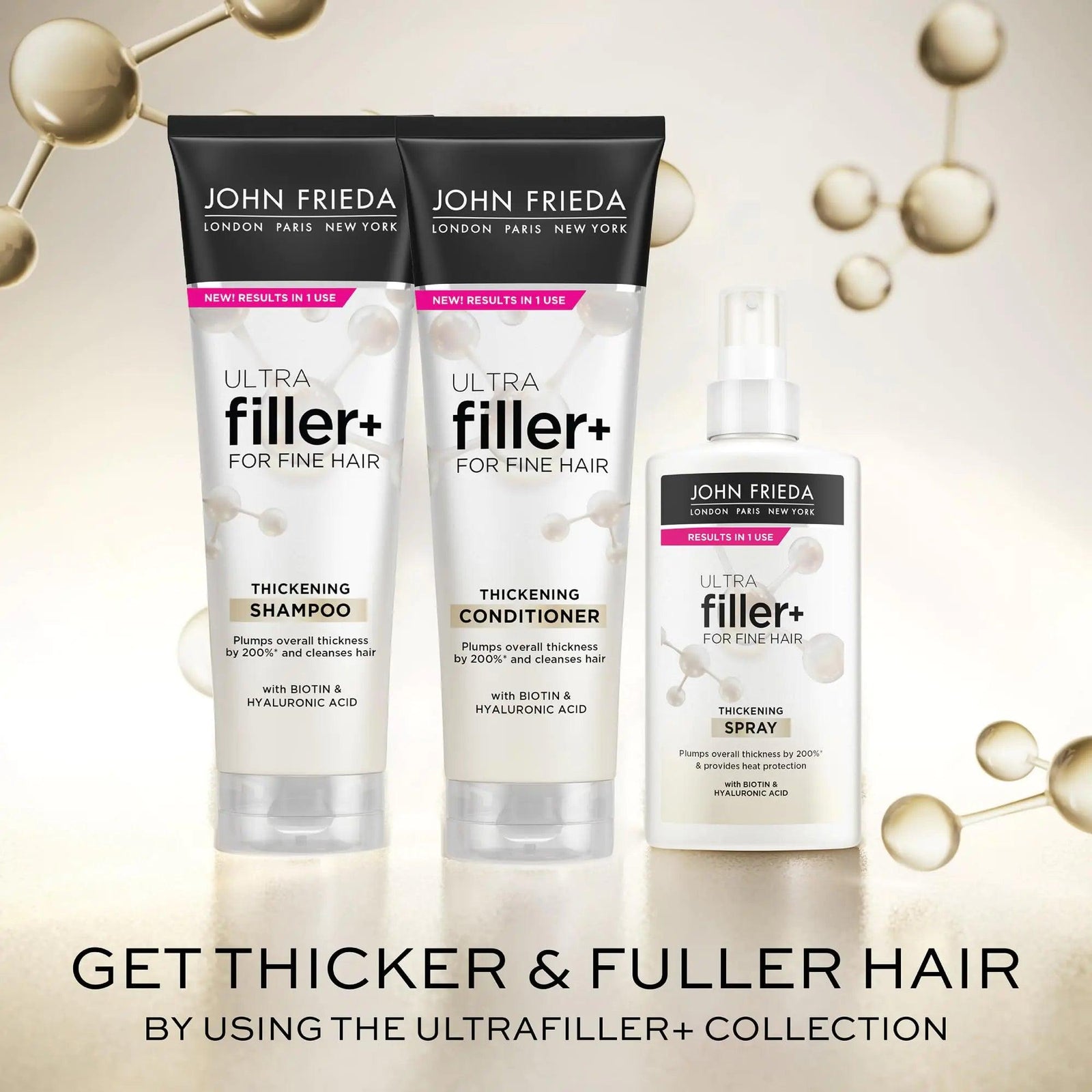 John Frieda ULTRAfiller+ for Fine Hair, Volumizing, Biotin and Hyaluronic Acid Hair Thickening Spray, 5 Oz - Evallys.com # #