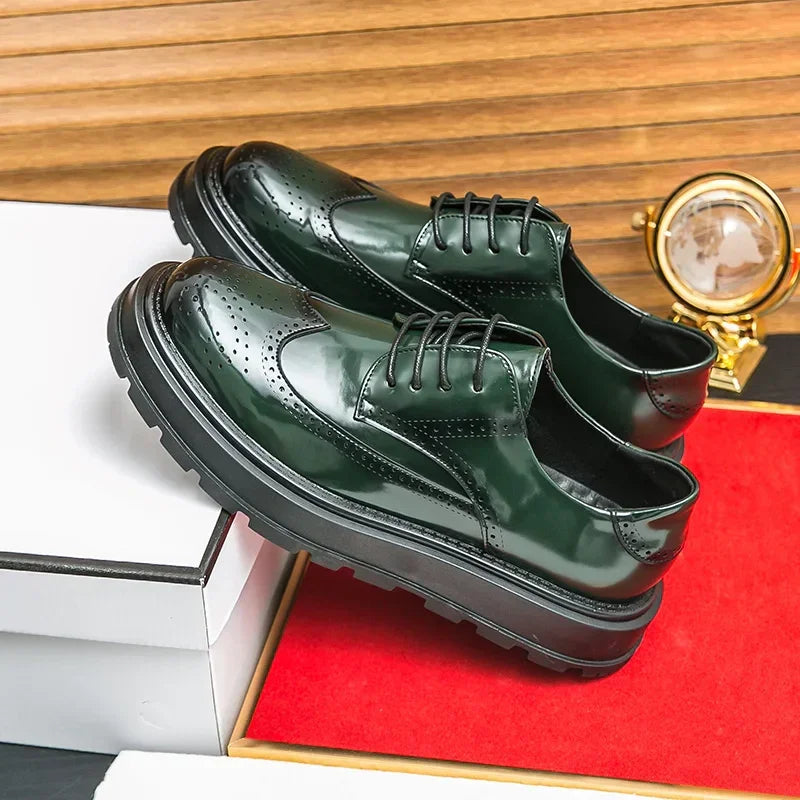 Green Patent Leather Oxford Shoes – Men’s Formal Business Dress Shoes - Evallys.com