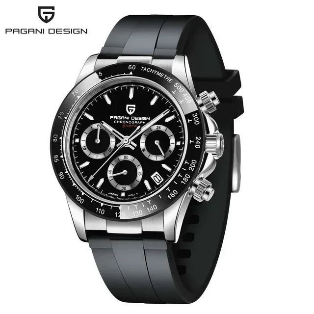 40mm New V2 PAGANI DESIGN Men's Quartz Watches Sapphire Retro Chronograph Stainless Steel Waterproof Watch Men Relogio Masculino - Evallys.com