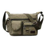 Men’s Canvas Messenger Bag – Multi-Pocket Travel Shoulder Satchel - Evallys.com