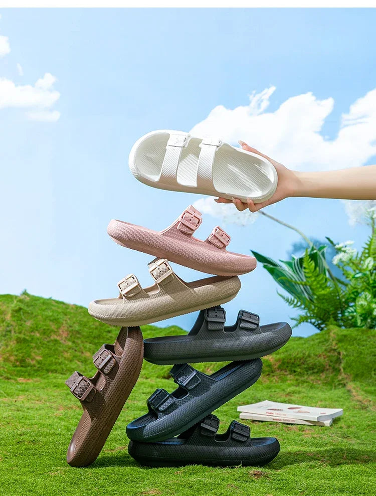 2025 Men’s Thick Sole Slippers – Non-Slip Shower & Indoor Sandals - Evallys.com