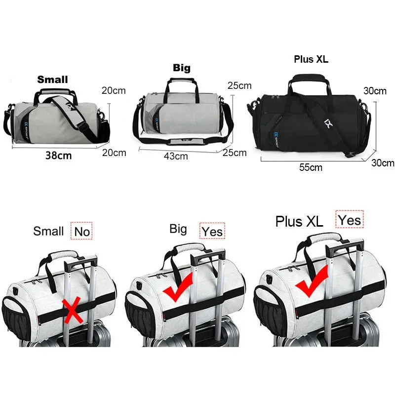 Men’s Travel Duffel Bag – Gym, Fitness, Wet/Dry, Shoe Compartment - Evallys.com