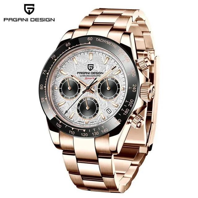 40mm New V2 PAGANI DESIGN Men's Quartz Watches Sapphire Retro Chronograph Stainless Steel Waterproof Watch Men Relogio Masculino - Evallys.com