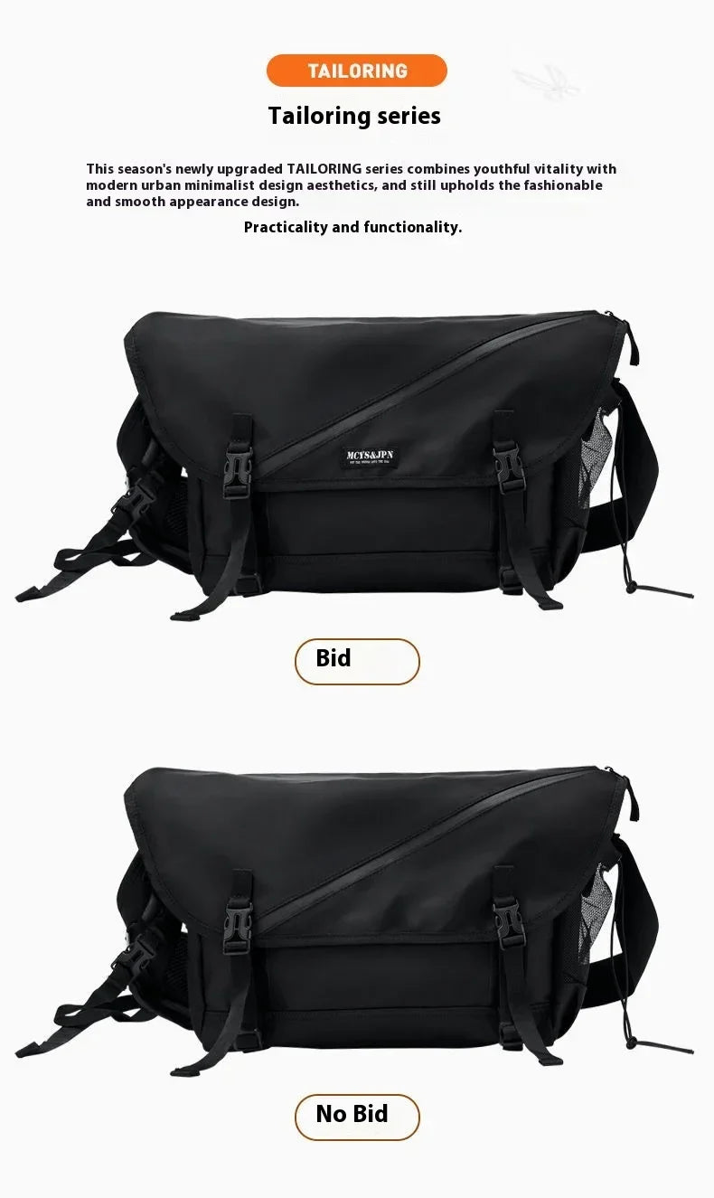 Men’s Nylon Shoulder Bag – Japanese Style Laptop Sling & Messenger Bag - Evallys.com