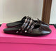 Women’s Spike Ballerina Flats – Genuine Leather Slip-On Punk Mules - Evallys.com