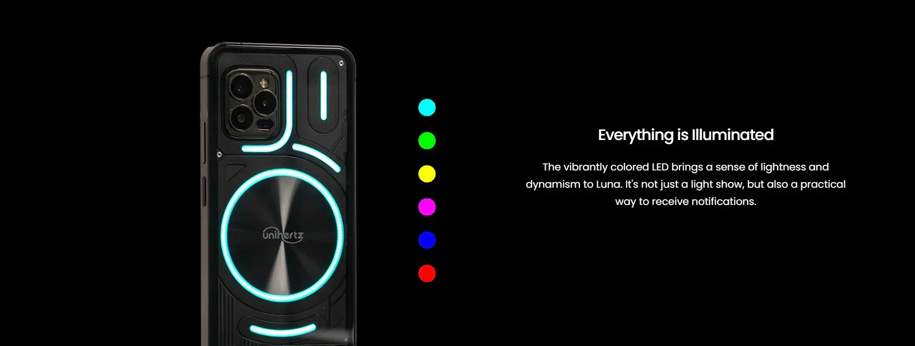 Unihertz Luna Smartphone Rhythm Ambient LED strip Music Phone 8GB RAM 256GB ROM 108MP G99 Mobile Phone Night Vision Cellphone - Evallys.com