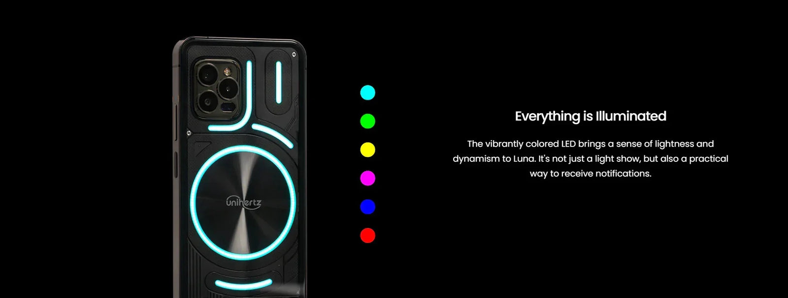 Unihertz Luna Smartphone Rhythm Ambient LED strip Music Phone 8GB RAM 256GB ROM 108MP G99 Mobile Phone Night Vision Cellphone - Evallys.com