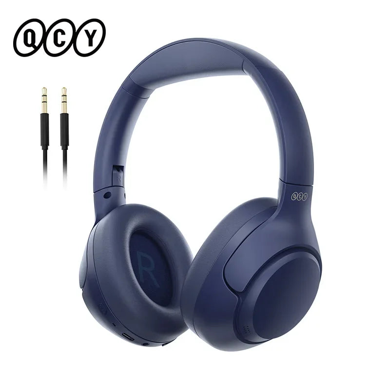 QCY H3 ANC Wireless Headphones Bluetooth 5.4 Hi-Res Audio Over Ear Headset 43dB Hybrid Active Noise Cancellation Earphones 60H - Evallys.com