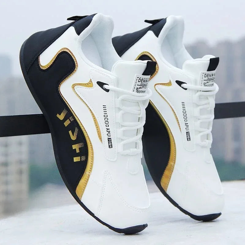 Men's PU Leather Waterproof Sneakers Casual Sports Shoes Men Lightweight Breathable Flat Non-slip Tenis Shoes Zapatillas Hombre - Evallys.com