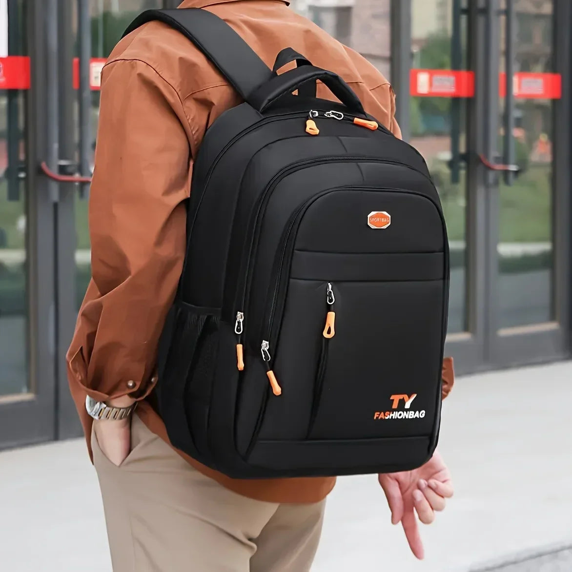 1 Pc Men's Backpack, Large Capacity Waterproof Casual Backpack,Adjustable Computer Backpack - Evallys.com
