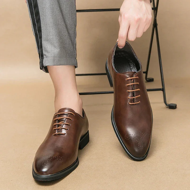 Luxury Men’s Leather Oxford Shoes – Formal Wedding & Office Footwear - Evallys.com