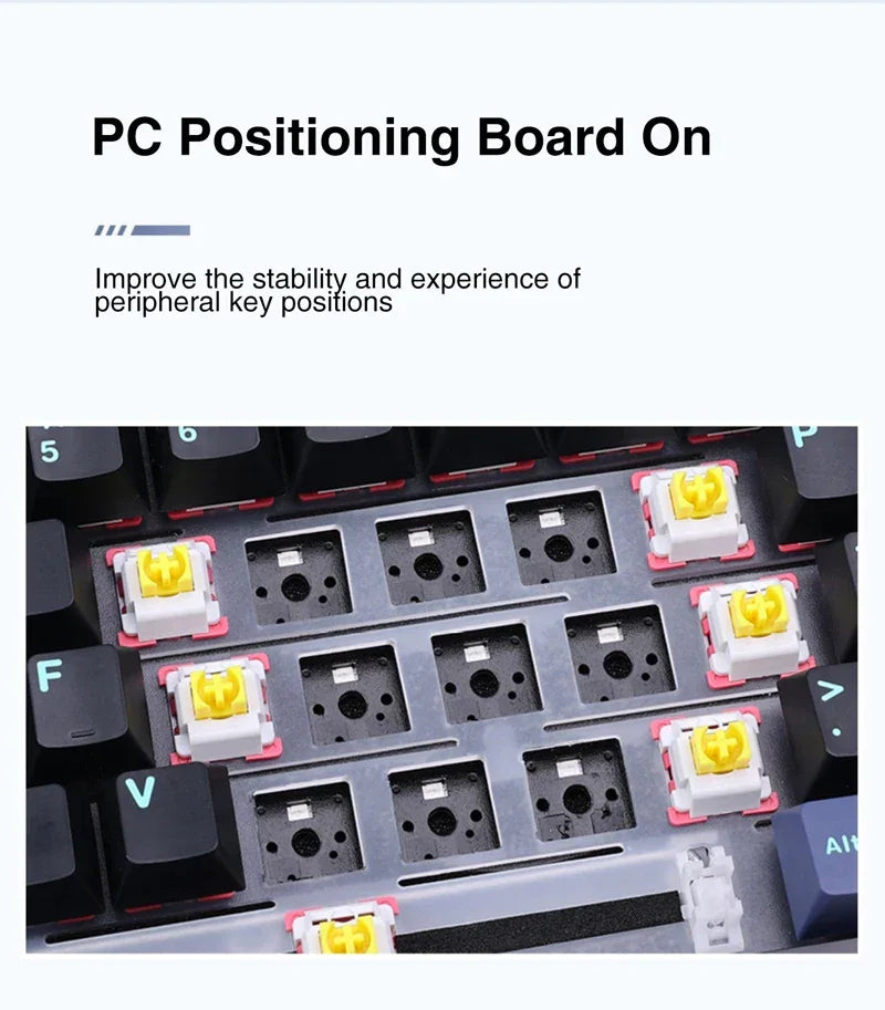 AULA F87 Pro Mechanical Keyboard 3 Mode 2.4G/USB/Bluetooth Tri Mode Wireless Gaming Keyboard 87 Key Hotswap RGB Gasket Keyboard - Evallys.com