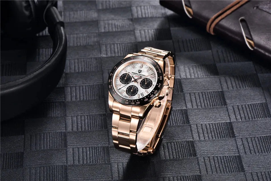 40mm New V2 PAGANI DESIGN Men's Quartz Watches Sapphire Retro Chronograph Stainless Steel Waterproof Watch Men Relogio Masculino - Evallys.com
