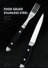 4/6/8p Beef Steak Knife And Fork Set Stainless Steel Highly Polished Handles High Quality Home Hotel Steak Restaurant Tableware