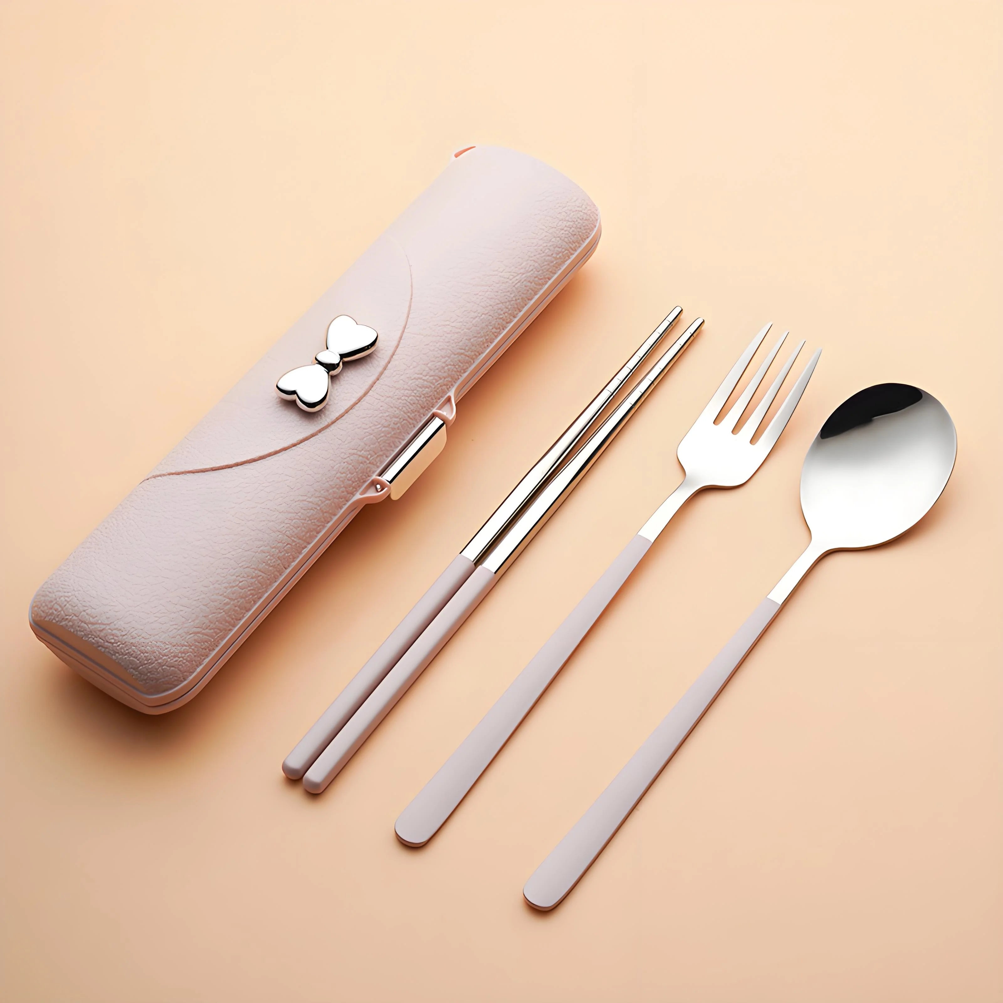 3-in-1 Stainless Steel Tableware Set - Travel-Ready Spoon/Fork/Chopsticks 3-Piece, Outdoor/Campus Essentials ✔Anti-Rust
