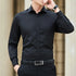 New Plus Size Men Solid Color Business Shirt Fashion Classic Basic Casual Slim White Long Sleeve Shirt Brand Clothes - Evallys.com