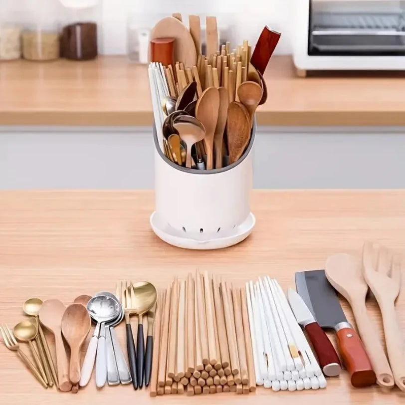 1pc Cutlery Storage Holder Plastic Drainer Drain Containers Drying Rack Tableware Table Knife Spoon Fork Container Kitchen Tool