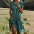Ethnic Print O-Neck Midi Dress – Summer Casual Beach Vacation Wear - Evallys.com