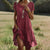Ethnic Print O-Neck Midi Dress – Summer Casual Beach Vacation Wear - Evallys.com