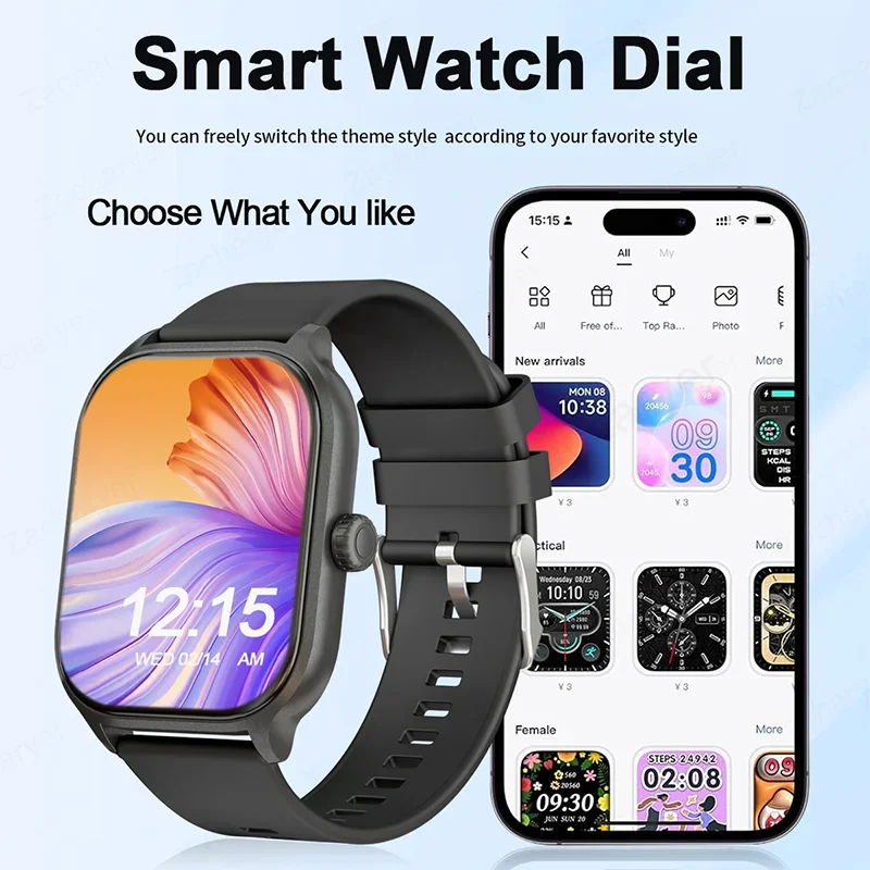 Smart watch, wireless calling/dial, multi-Sport mode, calling reminder and rejection, SMS reminder, for iPhone/Andriod - Evallys.com