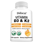D3 & K2 Vitamins Supplement - Supports Heart, Bone, Muscle, Immune & Joint Health, 10,000 IU Vitamin D & 100mcg Vitamin K