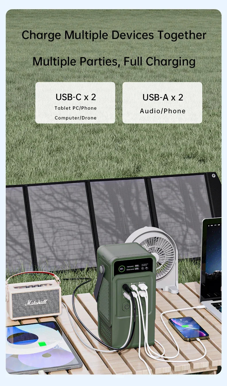 200W Portable Power Bank – 192Wh LiFePO4 Solar Generator for Camping