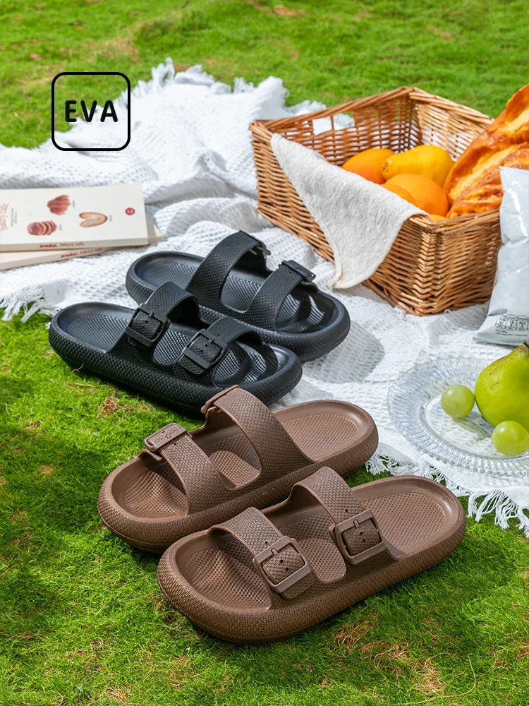 2025 Men’s Thick Sole Slippers – Non-Slip Shower & Indoor Sandals - Evallys.com