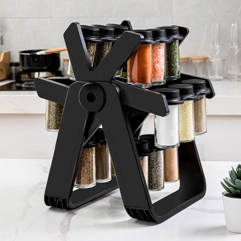 Rotating Spice Rack Organizer Spinning Spice Organizer With 18 Jars Revolving Spice Rack Shelf For Kitchen Counter Organization