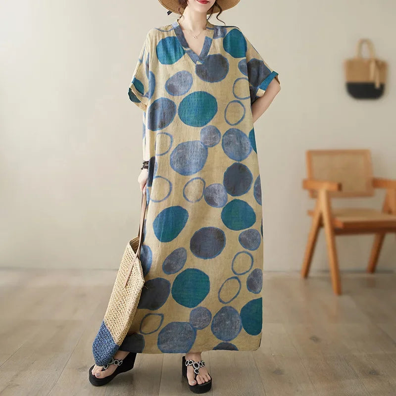 Bohemian Summer Maxi Dress – Vintage Loose Beach Streetwear - Evallys.com
