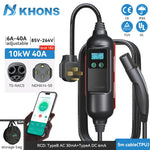 Khons EV Charger Level2 EV Charger 220V 7kW 32A Connector NEMA 14-50 Plug 16FT TPU Cable  WIFI/APP For Models 3/Y/S/X