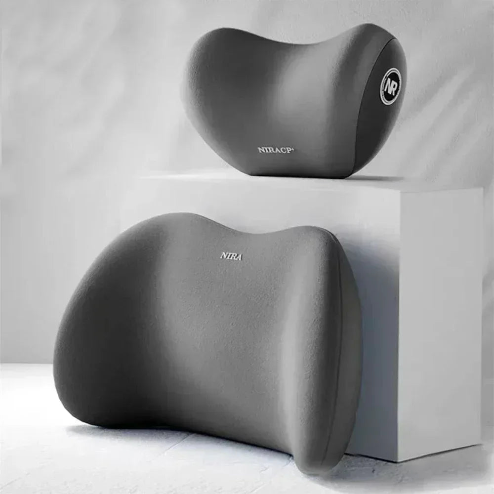 Car Headrest Lumbar Support Memory Foam Vertebral Lumbar Support Car Neck Pillow Back Cushion Office Car Interior Accessories - Evallys.com