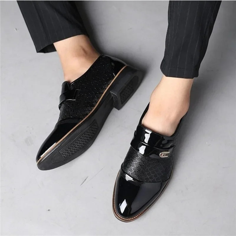 Elegant Men’s Formal Slip-On Shoes – Wedding & Business Leather Shoes - Evallys.com