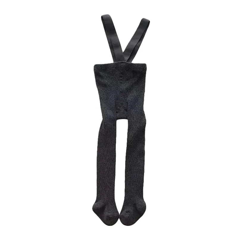Children s Solid Color Winter Leggings with Stretchable Suspender Tights for Girls and Boys - Infant and Toddler Baby Pantyhose - Evallys.com