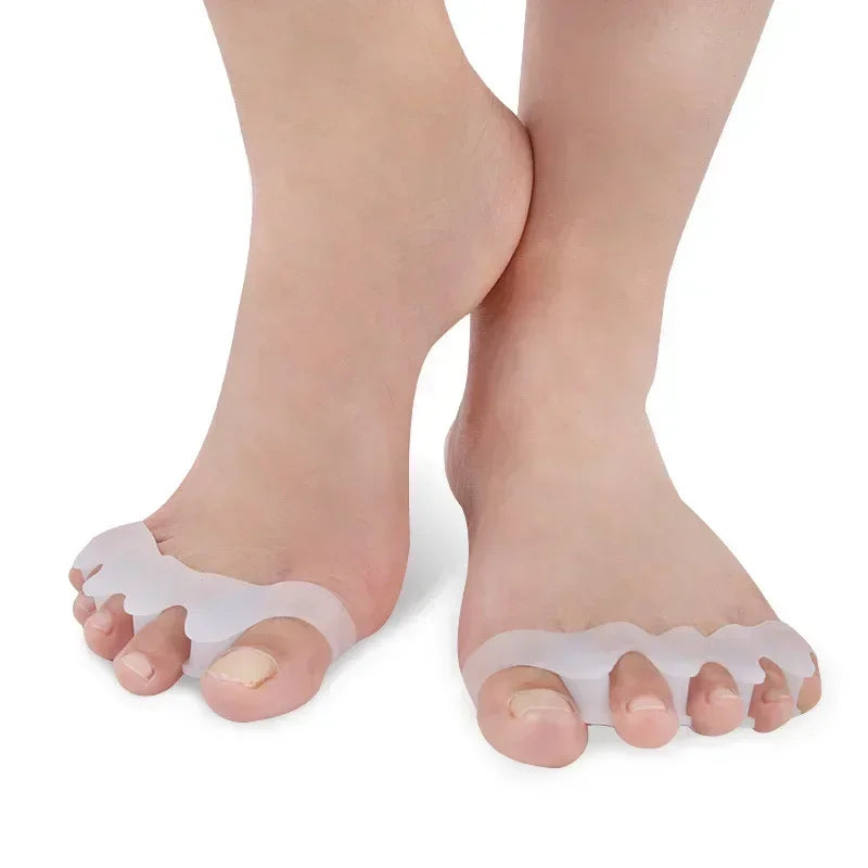 1 Pair Silicone Toe Separator, Bunion Corrector,Hammer Toe Corrector, Soft Silicone Material for Toe Separation Foot Care Tool - Evallys.com