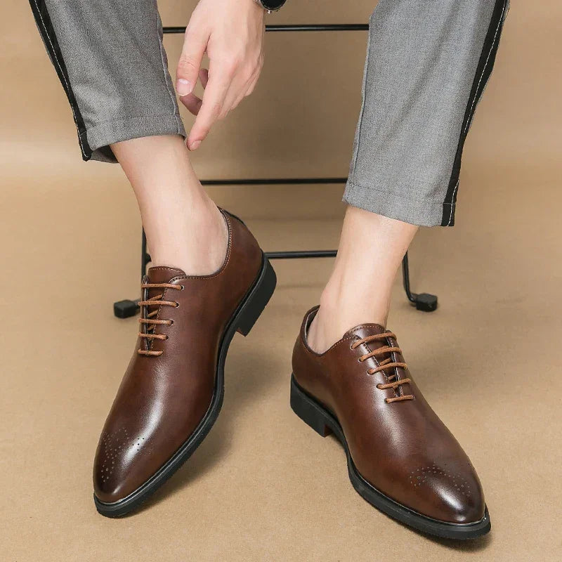 Luxury Men’s Leather Oxford Shoes – Formal Wedding & Office Footwear - Evallys.com