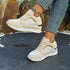 Women’s Rhinestone Sneakers – Fashion Lace-Up, Thick Sole & Non-Slip - Evallys.com