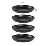 4/16Pcs Black Plastic Cutlery Set Reusable Plates Bowl Cups 4 Sets for Kitchen Outdoor Camping Party Dinnerware Dishes Set