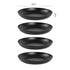 4/16Pcs Black Plastic Cutlery Set Reusable Plates Bowl Cups 4 Sets for Kitchen Outdoor Camping Party Dinnerware Dishes Set