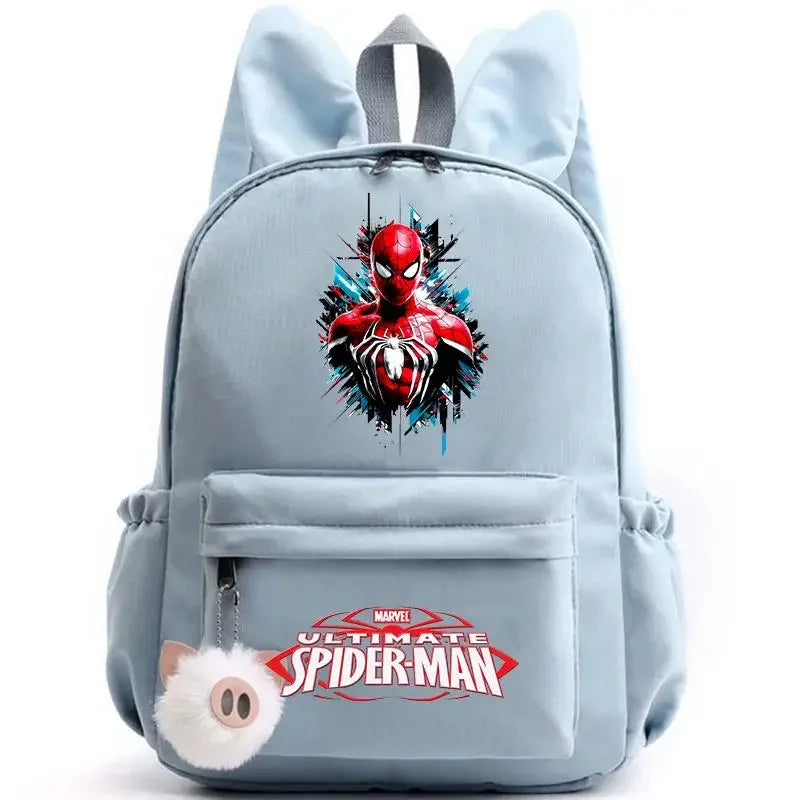 Spider Man Backpack for Girls Boys Teenager Children Rucksack Casual School Bags Travel Rabbit Ears Backpacks Mochila Travel Bag - Evallys.com