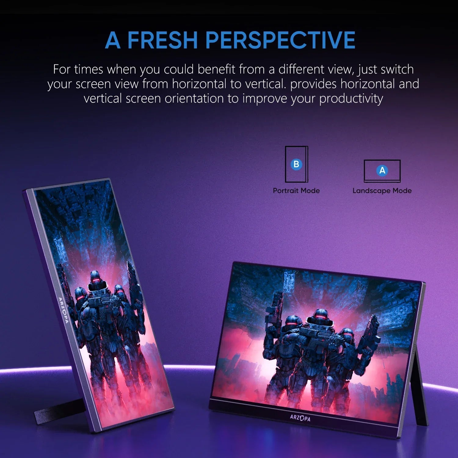 ARZOPA 16.1 inch 100% sRGB 144Hz Portable Monitor Gaming Laptop Display with Type C Mini HDMI For PS/Steam/Deck/Switch/PC/Mac - Evallys.com