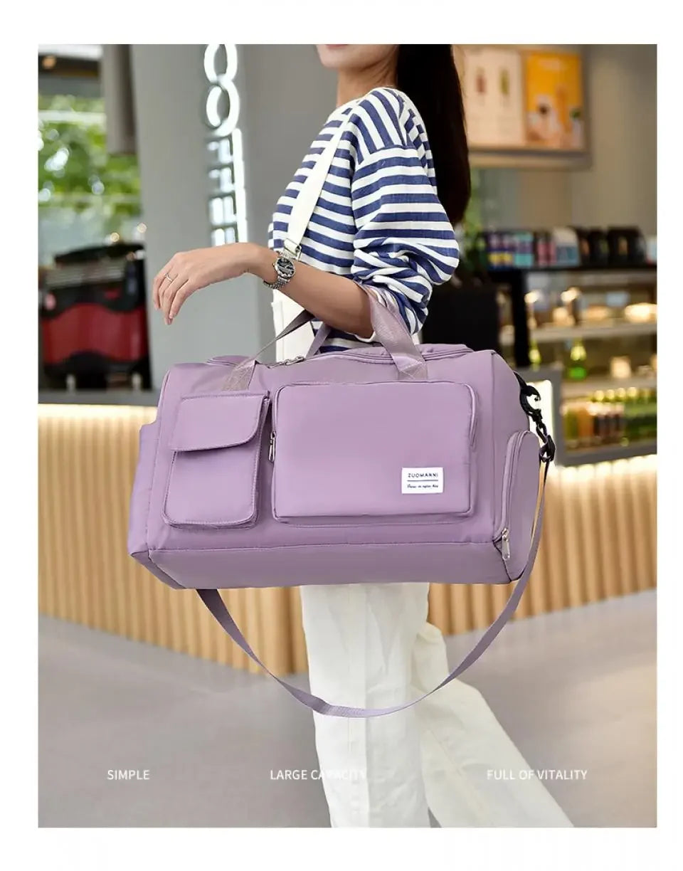 UNIXINU Carry On Travel Bag Large Capacity Weekender Overnight Duffle Bags with Shoe Compartment Sports Fitness Bags for Women - Evallys.com