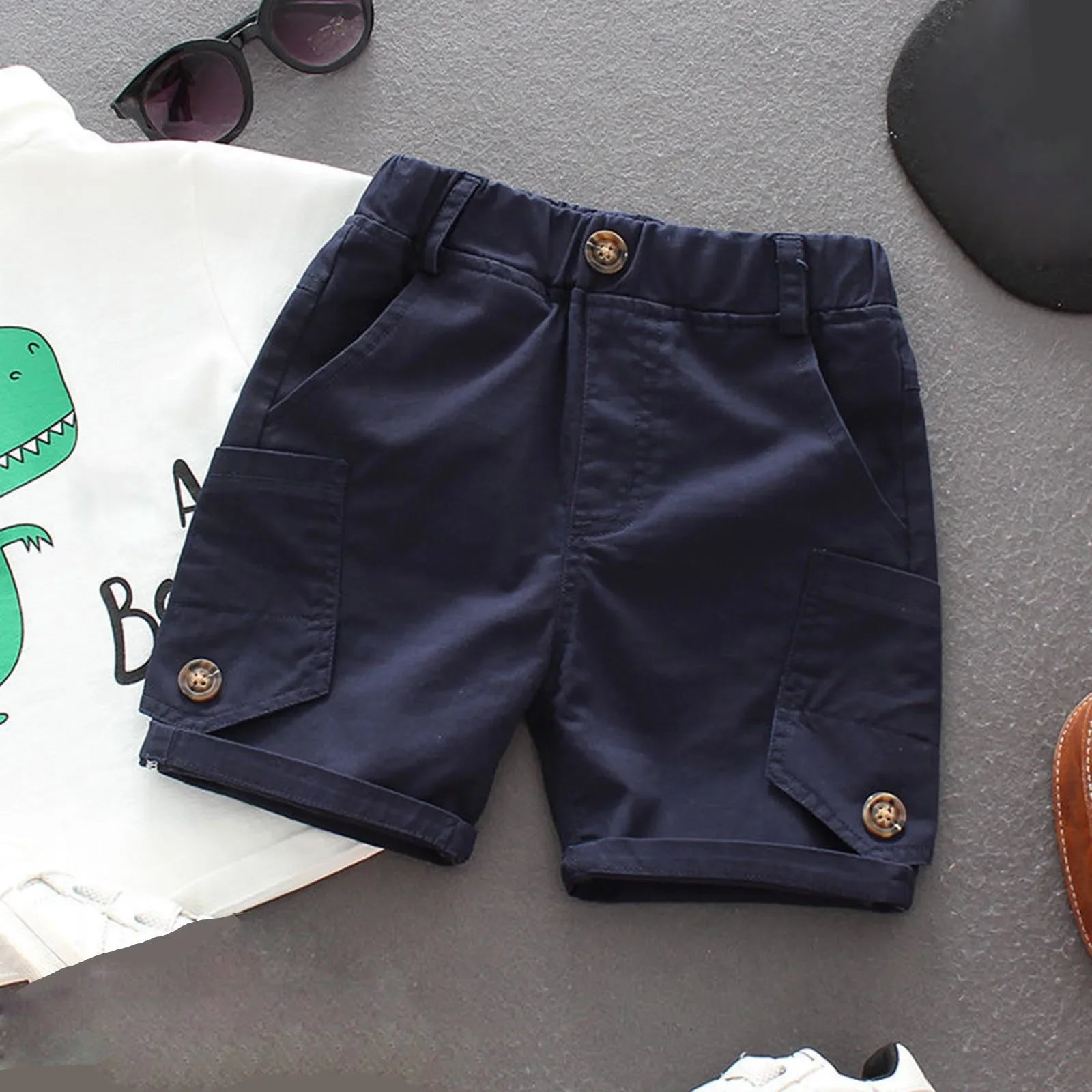 Cotton Shorts Toddler Kids Toddler Baby Boys Solid Spring Summer Cotton Shorts Clothes 18-24 Month Boy Shorts - Evallys.com