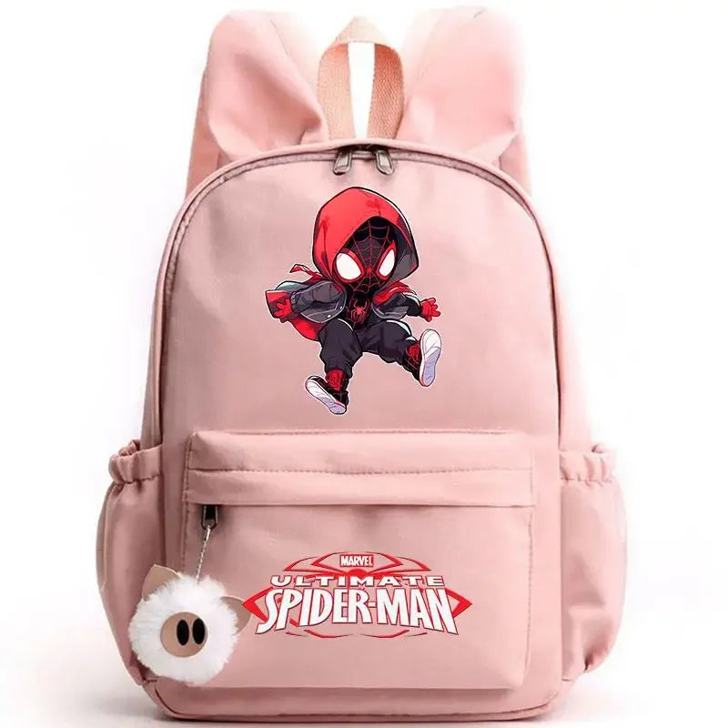 Spider Man Backpack for Girls Boys Teenager Children Rucksack Casual School Bags Travel Rabbit Ears Backpacks Mochila Travel Bag - Evallys.com