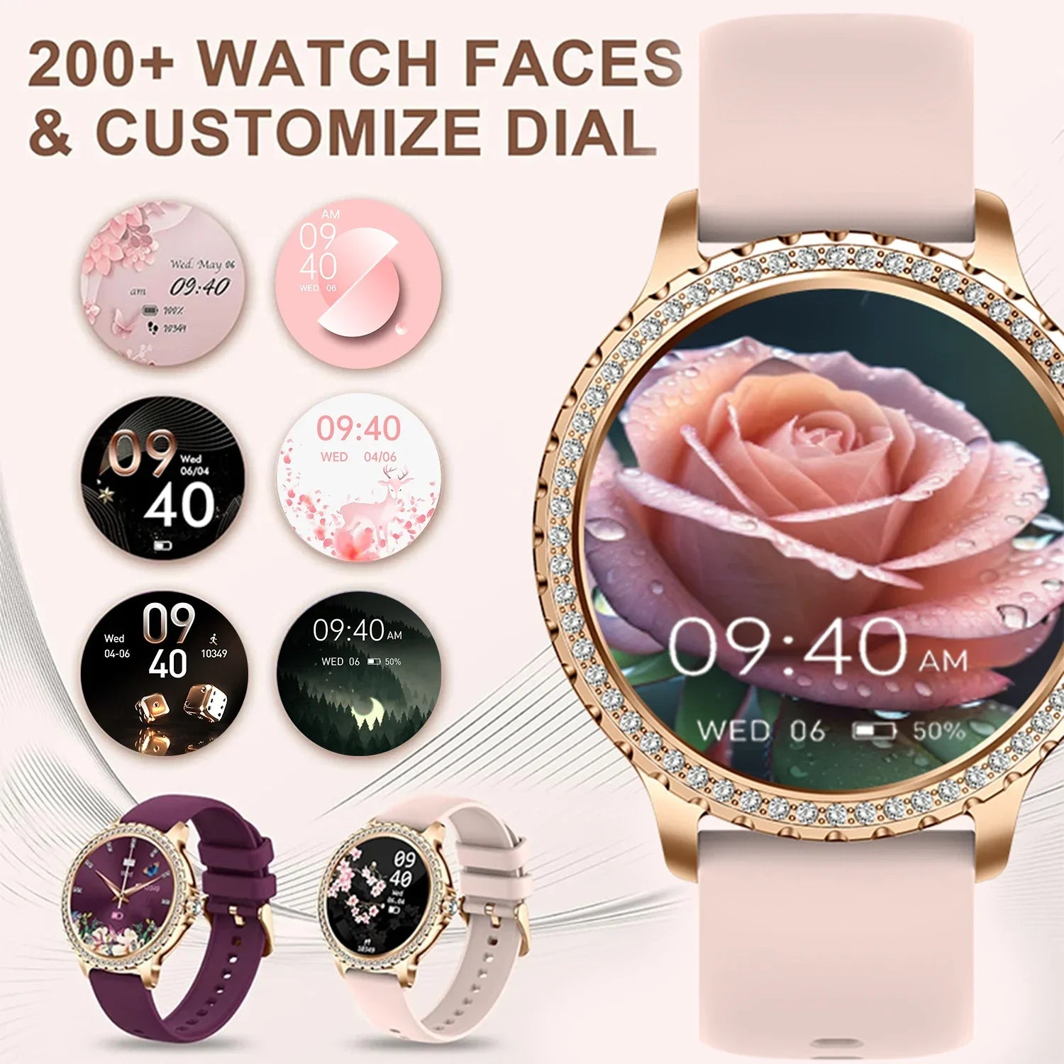Smart Watch For women - 1.32" Touchscreen Fitness Tracker with Wireless Calls, Music Time Display, Step Counting - Evallys.com