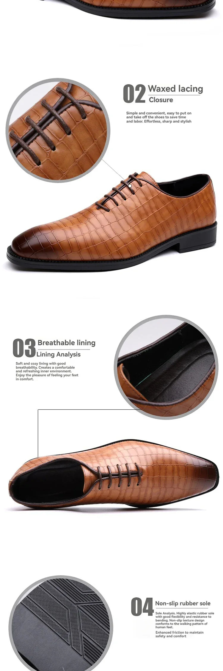 Luxury Men’s Leather Brogue Oxford Shoes – Formal Dress & Office - Evallys.com