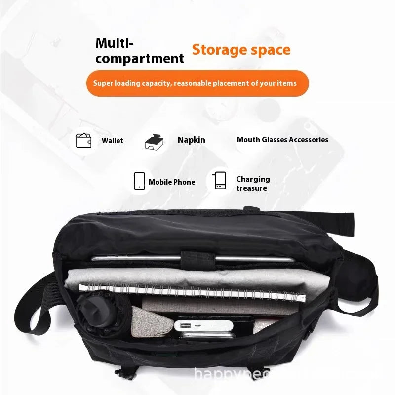 Men’s Nylon Shoulder Bag – Japanese Style Laptop Sling & Messenger Bag - Evallys.com