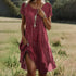 Ethnic Print O-Neck Midi Dress – Summer Casual Beach Vacation Wear - Evallys.com